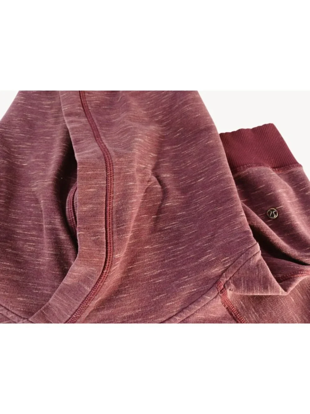 Lululemon Womens Burgundy Hoodie Om Roam Size 8 Heathered Berry Side Zippers - Picture 8 of 16